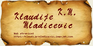 Klaudije Mladićević vizit kartica